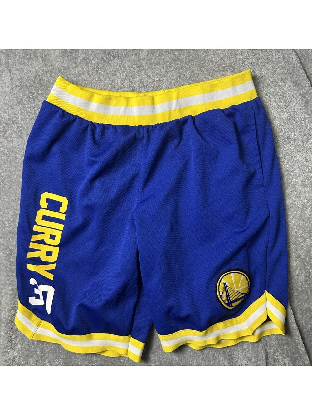Golden State Warriors Stephen Curry #30 NBA Mesh Basketball Shorts Large Blue
